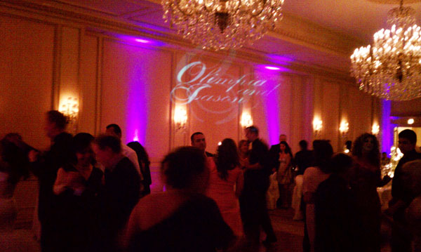 Westgate-Hotel-Wedding-reception-uplights-monogram