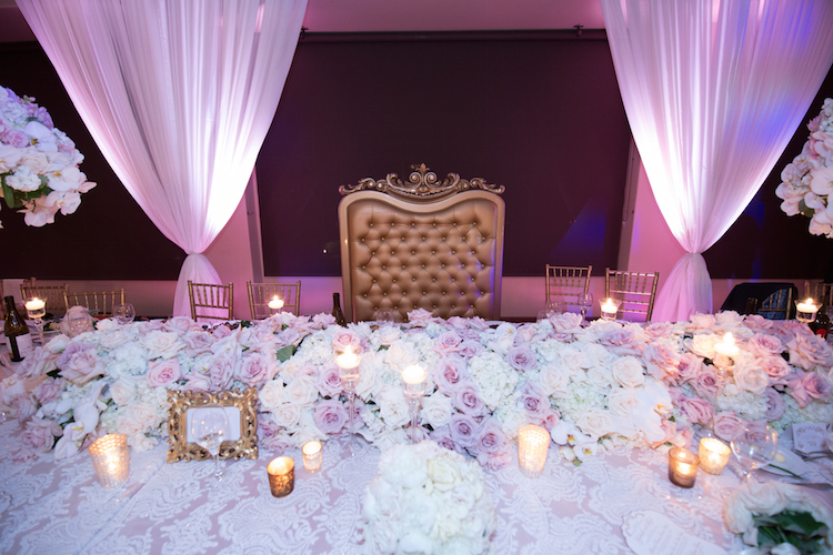 head table wedding flowers