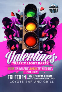 Carlsbad DJs Valentines Traffic Light Party